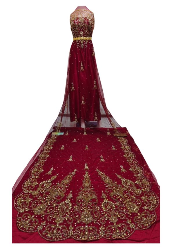 sumaya dark red lace